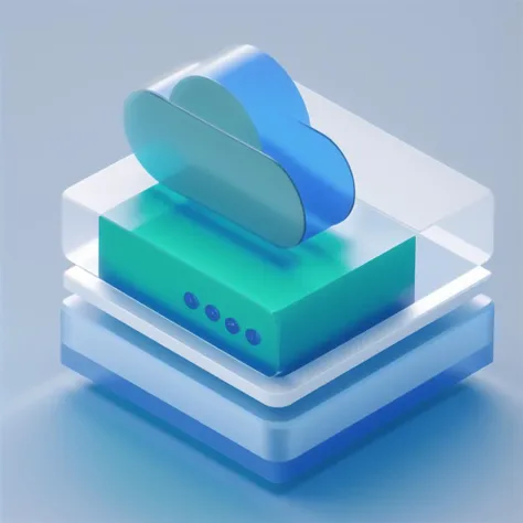 best quality,many details,4k,blender,octane render,C4D,transparent glass texture,DDicon,blue|green,frosted glass,transparent technology sense,industrial design,white background,studio lighting,sunshine,flat,minimal,quasi-object,axisymmetric,Data,file,shiled,<lora:DDicon_v2_lora:1>,