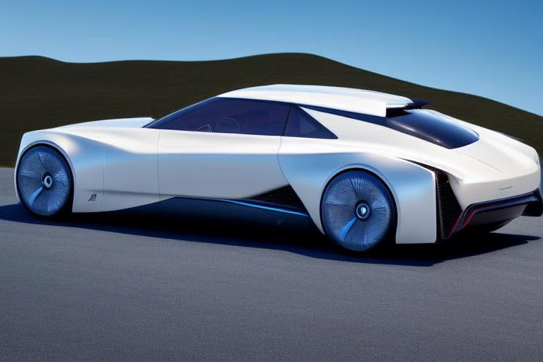 3D product render style, retro-futuristic Cadillac prototype, finely detailed, purism, ue 5, a computer rendering, minimalism, octane render, 4k