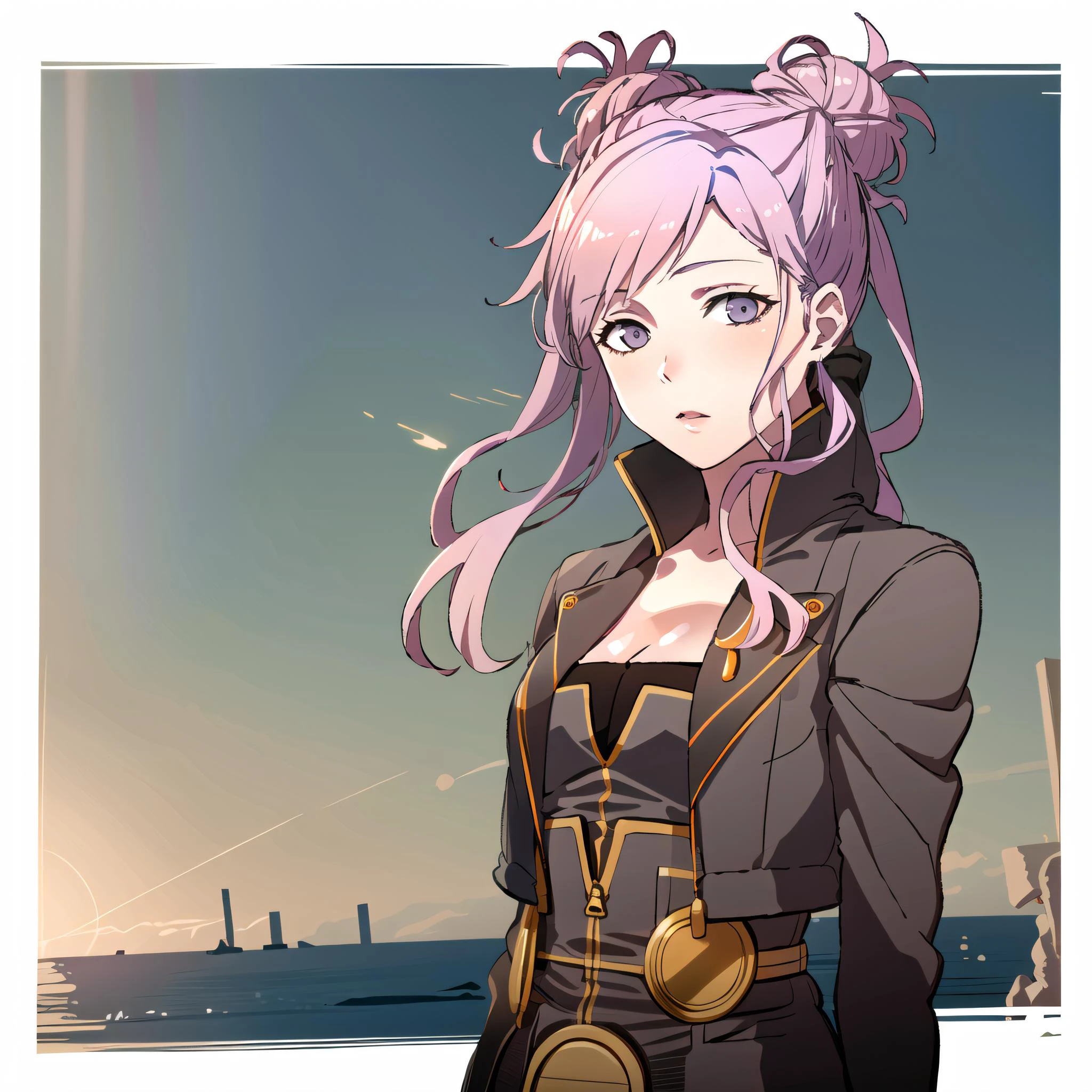 (destroyed city, gorgeous view)
(cowboy shot), sfw, (masterpiece), (best quality:1.0), (ultra highres:1.0), detailed eyes, detailed clothing texture, beautiful face, solo, Argilla, two buns
(tribe outfit, grey jacket, grey dress, open slit)
<lora:Argilla_DDS:0.5> <lora:Fire Emblem Three Houses:1>