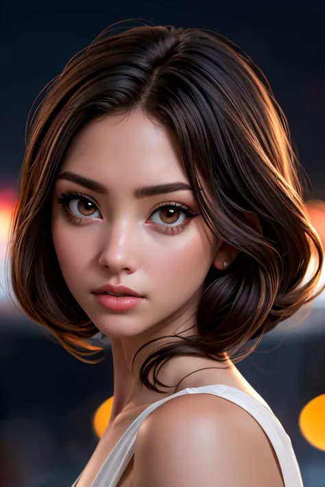 <lora:Sexy-PuertoRican:1> black hair, brown eyes, full lips, solo, looking at viewer, city background, blurred background, bokeh, deep of field, kkw-ph1, <lora:LORA-XenoDetailer-v2:1>