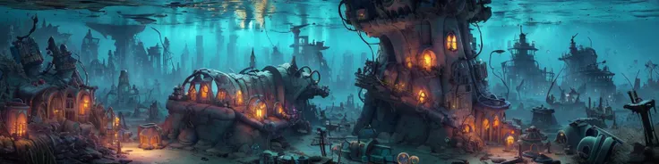 cityscape, <lora:Wasteland:0.66> Wasteland, the, and, with, wasteland, background, (darkness) , (at night) ,
, architecture, city of a landscape of a (sunken city, underwater, bubbles:1.3) , at Blue hour, intricate, realism, scene, (overwhelming:1.2) , (high details:1.0) , (Photorealistic:1.2) , subsurface scattering, (detailed background visible:1.2) , (crafted style) (detailed hyperrealism) , (At heart composition) , (captivating photograph:1.2)