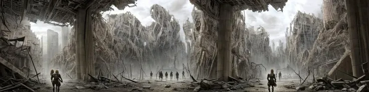 a detailed scaled (giant (female titan:1.05) walking inside) a modern building in front of a (city in ruins:1.2).
 <lora:Wasteland:0.85> Wasteland, the, and, with, wasteland, background
