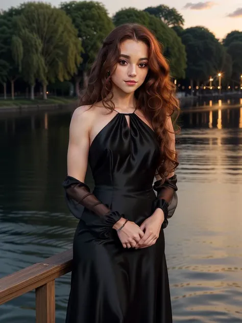 Influencer_Detailer_by_Stable_yogi,
influencer-full-shot-by-stable-yogi,
(long_curly_auburn_hair_black_eyes),
Instagram_Influencer_15_By_Stable_Yogi 9. Riverside,elegant silk gown,gazing at water,twilight,