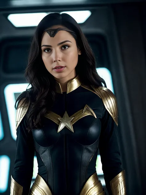 gal gadot, in starfleet uniform, in the role of captain kirk in a scene from star trek the original series