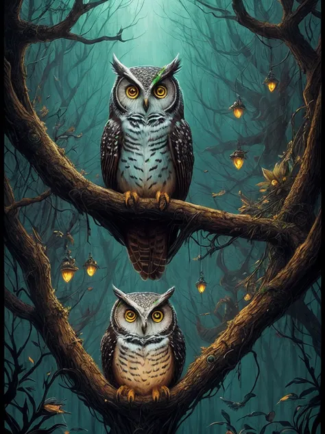 forest owl spirits, greg simkins, android jones, victo ngai