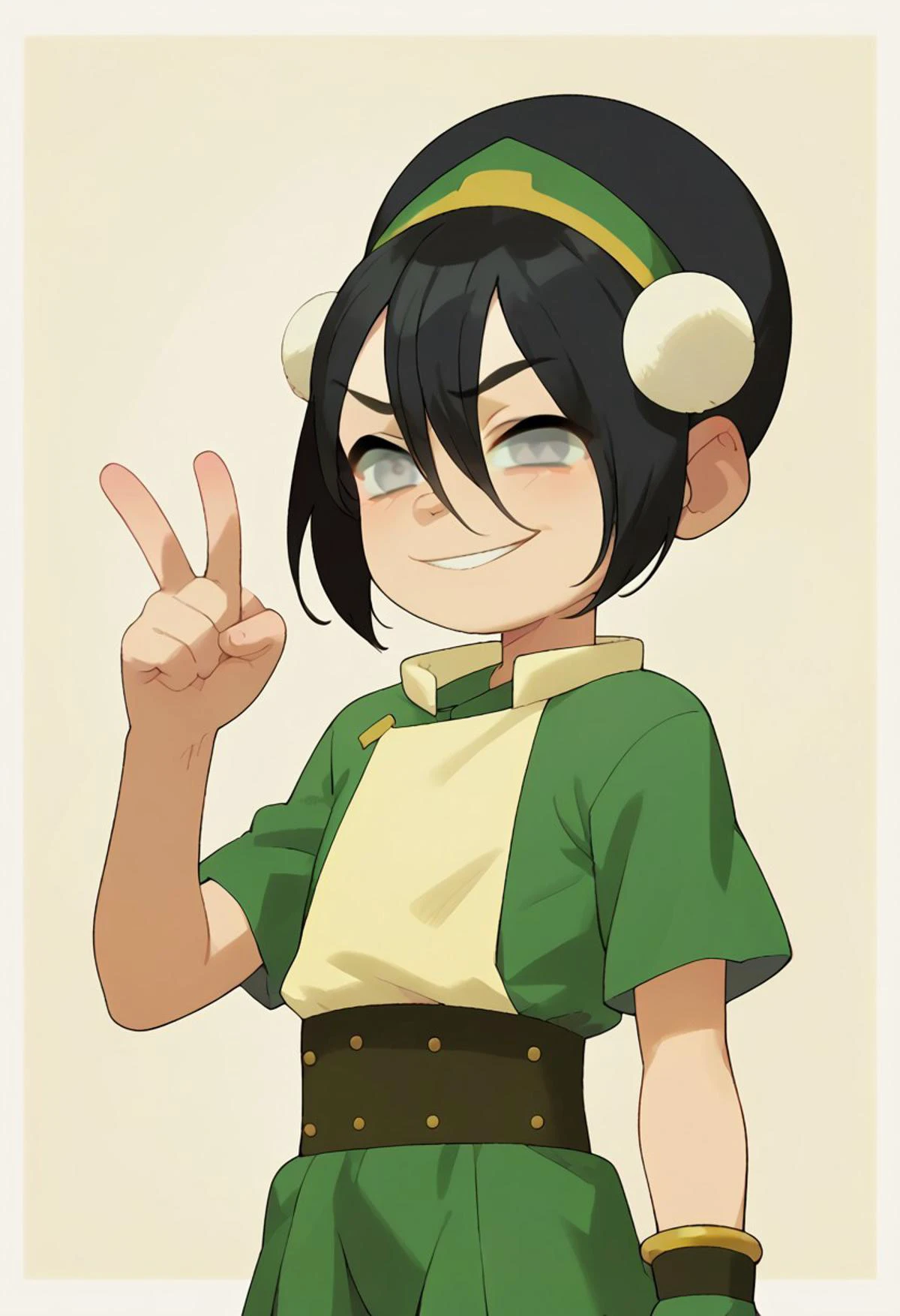 score_9, score_8_up, score_7_up, score_6_up, score_5_up, score_4_up, masterpiece, official art, source_anime, anime screencap, absurd quality, heavy outline, cartoon, Perfect Hands, perfecteyes, posmach, perfectly detailed face and body and eyes, (((solo))),
1 girl, skinny body,, big eyes, (((Awesome haircut))), flat chest, skinny body, (((young))), posing, smug, sexy pose, slut bitch, long hair, toph, bangs, black hair, blind, grey eyes, hair between eyes, hair bun, hairband, short hair,