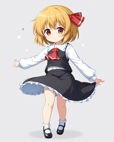 rumia,1girl, solo, panty_pull, hair_ribbon, white_panties, shirt, vest, white_background, mary_janes, ascot, simple_background, long_sleeves, full_body, skirt_set
<lora:rumia_image9795_2023-12-11-000007:1>,star-shaped_pupils,symbol-shaped_pupils,. gorgeous,key visual, vibrant, studio anime,award-winning, professional, highly detailed,high budget, cinemascope