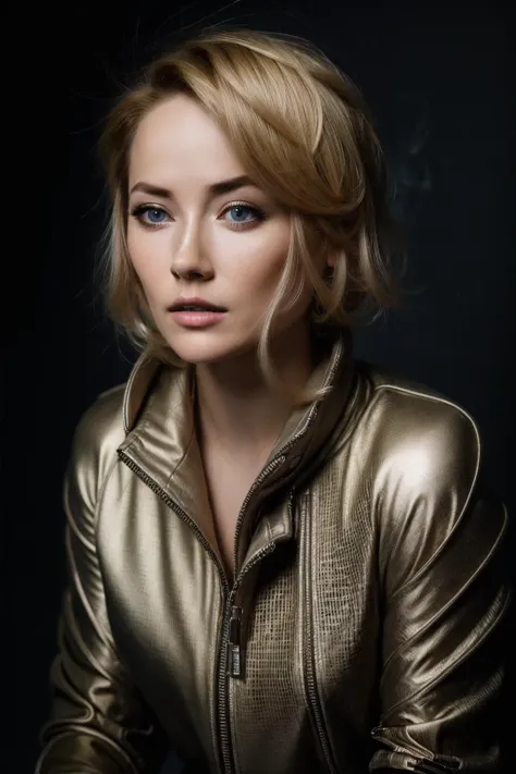 <lora:Zoya_Berber:0.85> Female face with a zippered up face, in the style of john wilhelm, patrick demarchelier, tomasz alen kopera, cracked, earthworks, associated press photo, stylish, (cinematic lighting) (sharp focus on eyes) (skin texture:1.2)