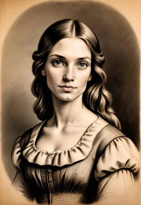 <lora:CuteCombine1:1> VCuteStyle, portrait, a pencil sketch of a country farm girl, 1800s, still life, artistic