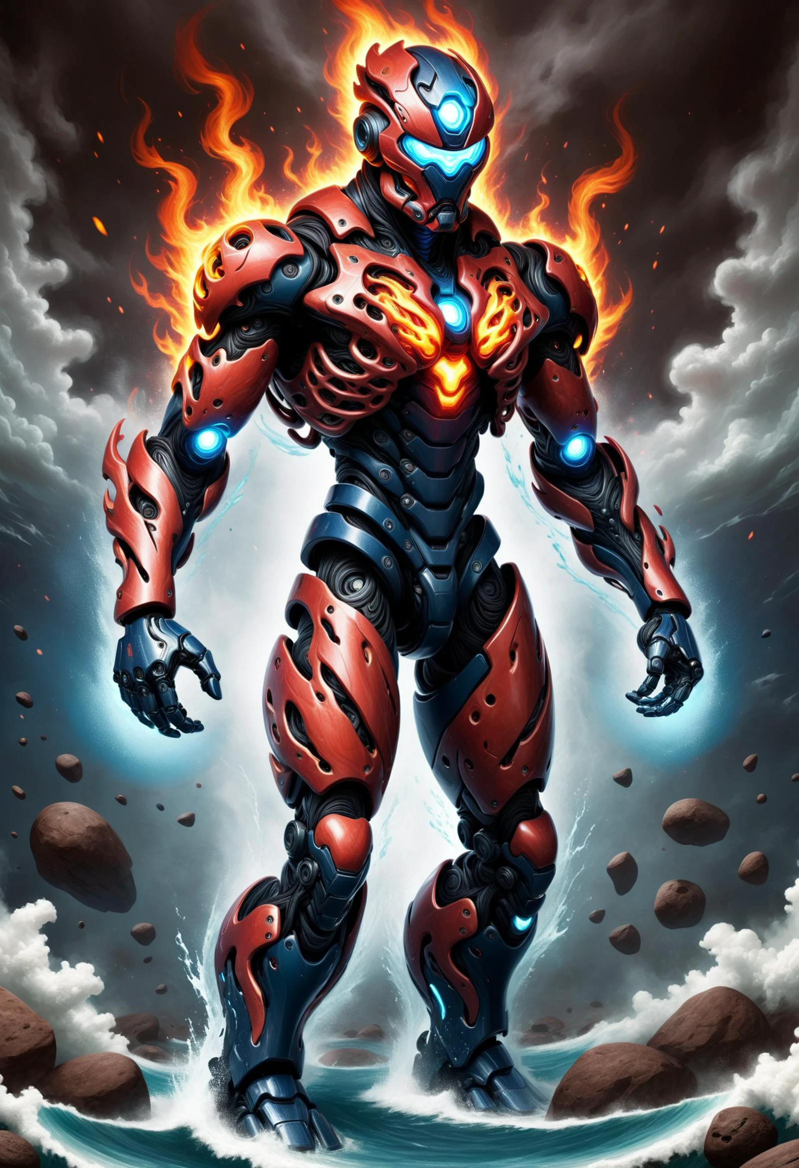 DonMM4573r0f3l3XL, reshape underworldly exo-suit, <lora:DonMM4573r0f3l3XL:1>