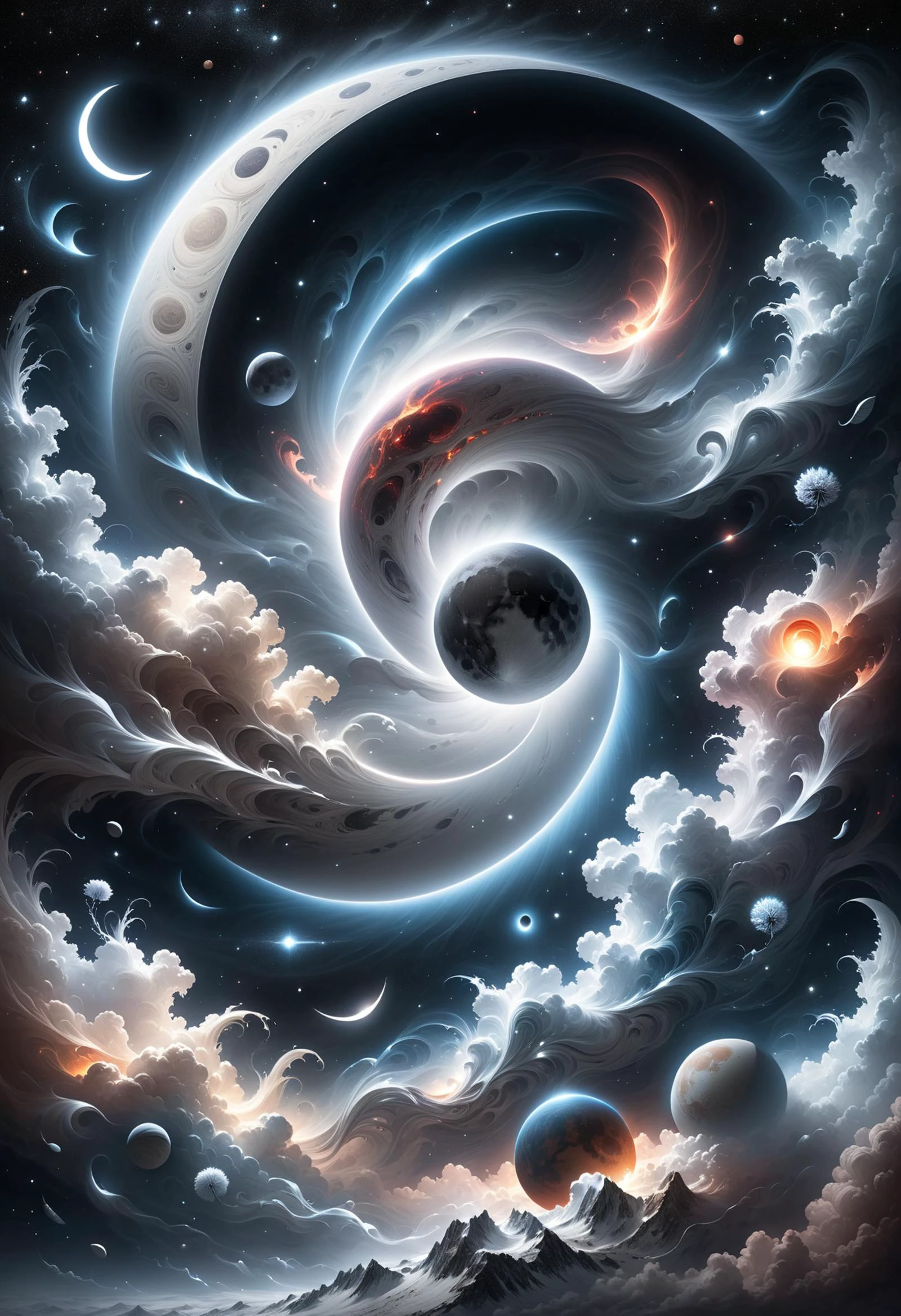 DonM41r3l3XL , astral, interstellar, equinox, lunar eclipse, <lora:DonM41r3l3XL:0.9>