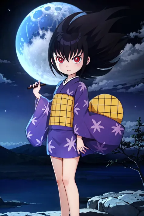 masterpiece, best quality, 1girl, solo,moon,forest,night,
 <lora:onihimeV2:1>onihime,