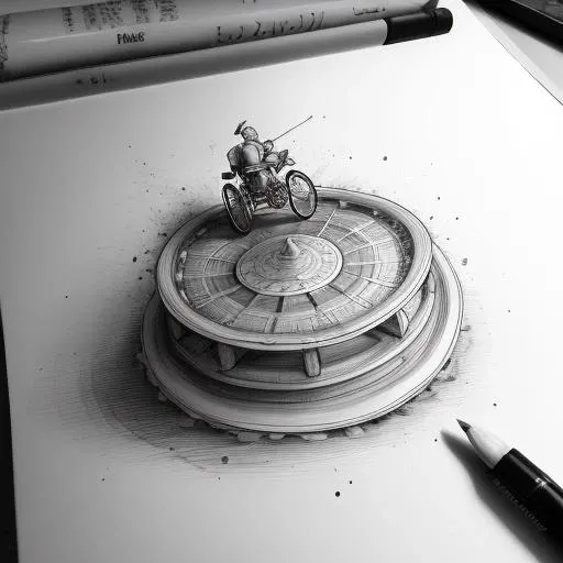 inksketch,(masterpiece:1.5), (best quality:1.5),ink sketch,1man, wheel, grayscale, no colors, no objects