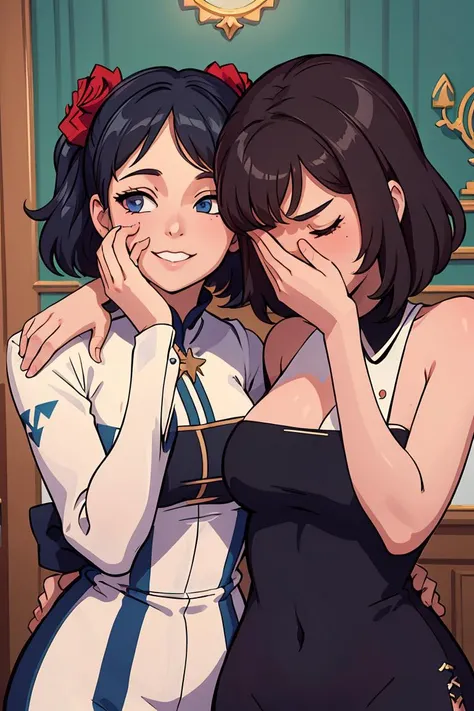 A busty two headed woman sniffing cocaine off her huge tit while showing her cock to her friend with an older woman and a younger girl as her two heads. She’s at a sleepover with the younger girl head’s friends. The Young head is in ecstasy with her friends masturbating her huge cock and cumming from the friend jerking her off to a movie at the slumber . The older second head is clearly panicking as she’s getting caught cumming from her cock to the young heads girlfriends stroking her