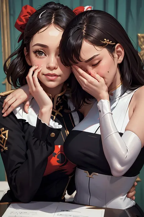 (masterpiece, best quality), 2girl, <lora:laughing_girls_meme_v1:1> girlsmeme