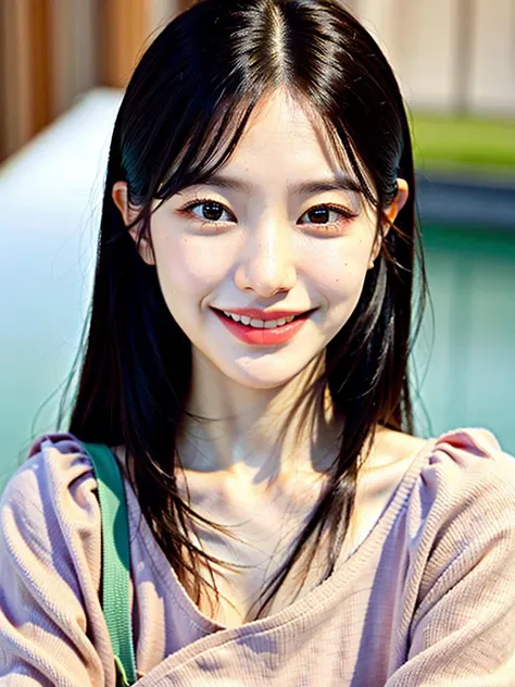 le_dahye1-4000,   (masterpiece:1. 0), (best quality:1. 4), (ultra highres:1. 2), (photorealistic:1. 4), (8k, RAW photo:1. 2), soft focus, 1 woman, smile, detailed beautiful face, (casual outfit:1. 4), beautiful skin, smiling
