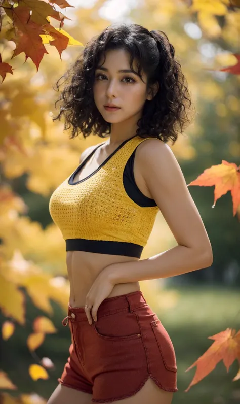 masterpiece,highest quality,exquisite details,amazing art,realistic details,pretty face,real skin,8K,RAW,movie lighting,soft light,shallow depth of field,bokeh,dreamy,
1girl,large breasts,midriff,micro_shorts,
in autumn,yellow and red leaves,
<lora:add_detail:0.4>,
<lora:ClothingAdjuster3:-0.6>,