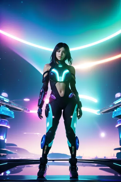 1girl, masterpiece Physically based render, hyper detailed, over the shoulder shot of a Bioluminescent Tribal Bulgarian ([Oil platform|Black hole]:1.3) , it is anthropomorphic reimagined as a Cyberpunk 2077 game character, it is made by Versace, at Magnificent Airport terminal, dense flowers and Libra constellation in background, Winter, split diopter, (by Norman Parkinson:1.0) , Flustered, Gadgetpunk, Dramatic spotlight, Circular polarizer, Pastel Colors, League of Legends Splash Art, rpg concept art, Flickr, Pixabay