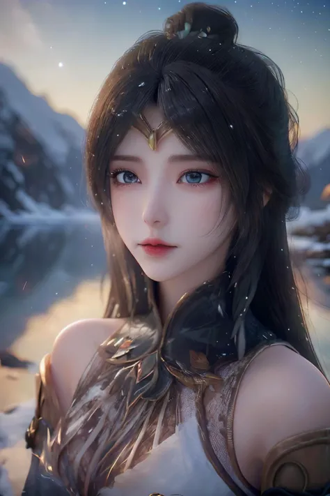 <lora:monv:1>,monv,<lora:bg_imgs-10:0.6>,bg_imgs,portrait,(((masterpiece))), ((the best quality, super fine illustrations, beautiful and delicate water)), ((very delicate light)), ((nature, painting)), ((fine lighting, more transparent stars, high-quality snowflakes, high-quality mountains, very fine 8KCG wallpapers)), (plateau), (((snow mountain))), sunrise, randomly distributed clouds, (snow field), cliff, ((rotating star sky)), ((lake in mountain stream)), luminous particles,, best quality , masterpiece, illustration, an extremely delicate and beautiful, extremely detailed ,CG,unity,8k wallpaper, Amazing, finely detail, masterpiece, best quality,official art,extremely detailed CG unity 8k wallpaper,absurdres, incredibly absurdres, huge filesize , ultra-detailed, highres, extremely detailed,beautiful detailed girl, extremely detailed eyes and face, beautiful detailed eyes,light on face,