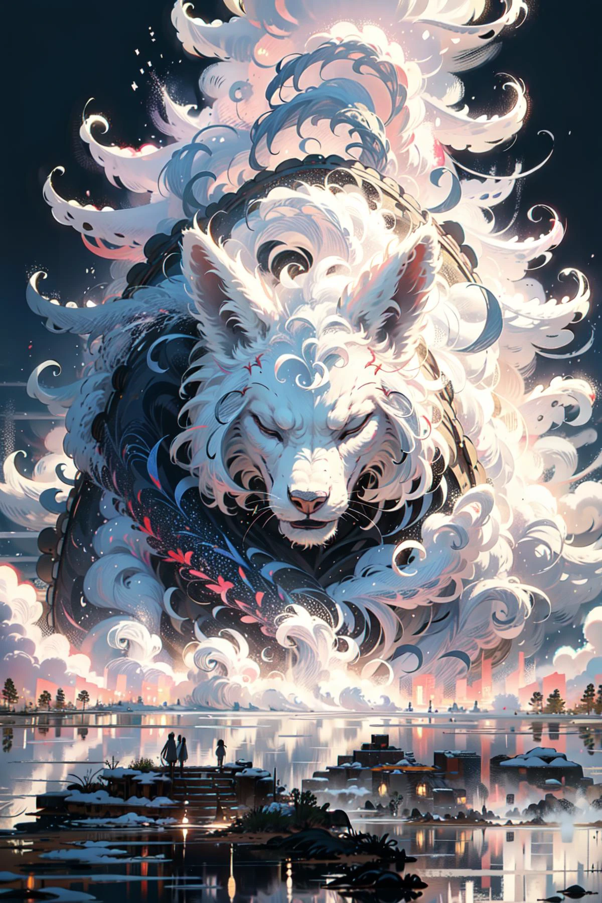 (wide angle view,:1.5),(masterpiece, best quality,best art,perfect detail:1.4),
blurry background, depth of field, (glowing, neon lights:0.3), outdoors, <lora:Sacred_beast:0.8> BJ_Sacred_beast