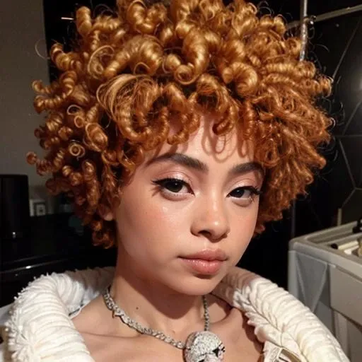 <lora:IceSpice-10:1> foto retrato, afro hair