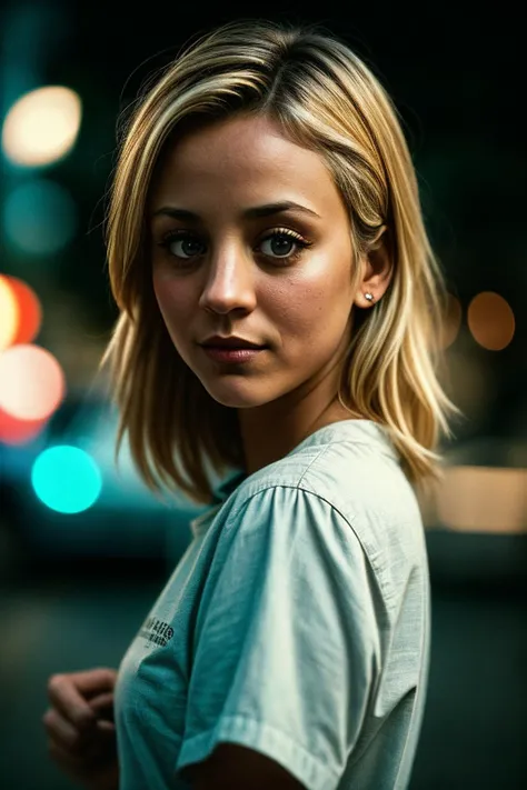 photo of (kcu0c0:0.99), a woman, perfect blonde hair, (closeup portrait), (vintage photo, Boxy Shirt, Culotte Skirt), (instagram frame), 24mm, (tintype), (analog, film, film grain:1.3), ((in Havana, nighttime, gritty)), ((detailed eyes)), (seductive pose), (epicPhoto)