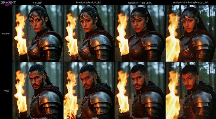fantasy photoshoot at lit by bright fire, haze soft lighting,close-up photo of A strong warrior strong pose, hispanic __________ in front of a forest background, exuding both power and sensuality. overcast day. eyes gleam with a fierce intelligence and a hint of mischief, wearing perfect brand new leather armor, detailed face