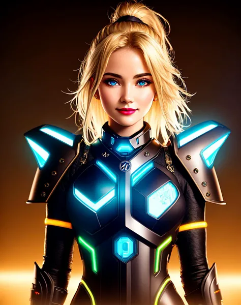 Masterpiece, absurdres,award winning photo, extremely detailed, amazing, fine detail, extremely detailed eyes and face, by lee jeffries nikon d850 film stock photograph 4 kodak portra 400 camera f1.6 lens rich colors hyper realistic lifelike texture dramatic lighting unrealengine trending on artstation cinestill 800 tungsten, beautiful blonde woman , slim, tiny waist, smiling, excited, barbarian_woman, a woman , skulls next to her waist, leather armor, shoulder pad armor,
Neon Babe, looking at the viewer, symmetric, centered, smiling, lipstick, face ultra focus, bright colors, contrast, robotic suit, modelshoot, hair tied in a ponytail, neon, cyberpunk, city bright lights, chromatic abberation, iridesent, Neon Babe style armor, cyber suit armor, cyber bodysuit,
<lora:Neon_Barbarian:0.85>,
