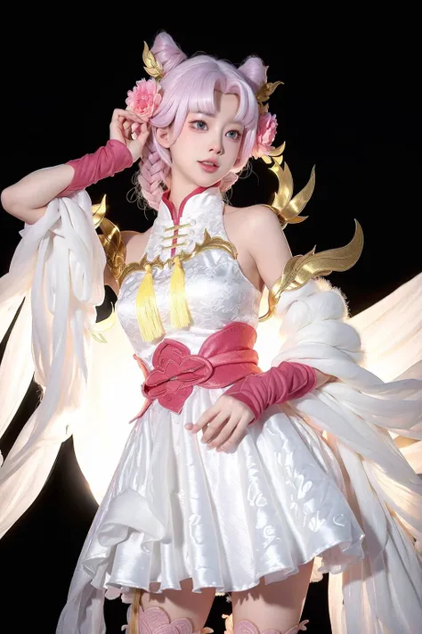 +1 angel ,white wing,colorful hair ,colorful clothing ,Angel Sword