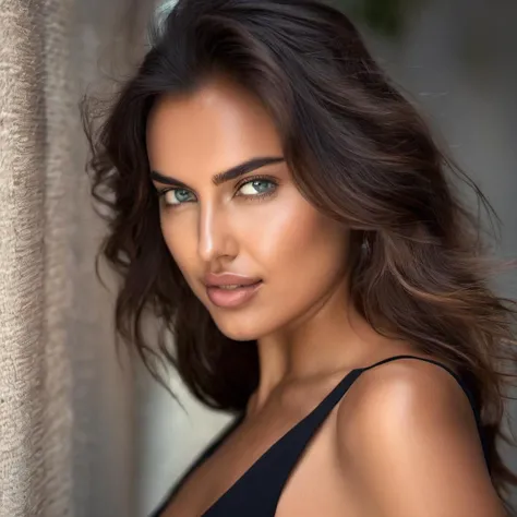 <lora:irinashayk_xl_lora-000030:1> irinashayk A half body Portrait of a beautiful 26 year old woman, focus on eyes, sexy stare, hi detail, sharp focus, perfect lighting, awesome, dslr, 4k high quality. extra detail, extra sharp, magical, perfect moment, natural skin, pores