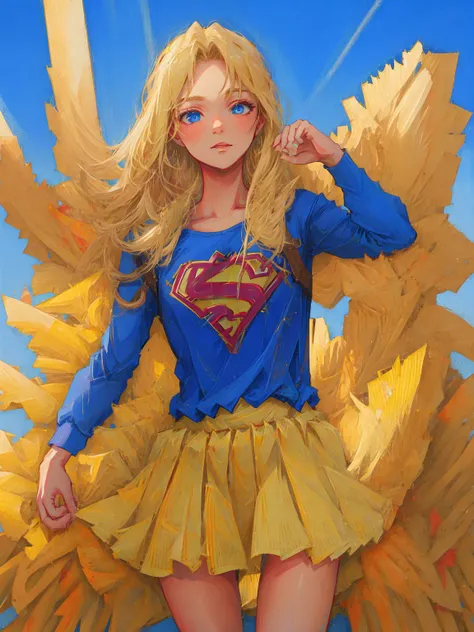 masterpiece, best quality, Arina, fem1, soft cinematic light, supergirl costum, highly detailed, detailed background, <lora:ArinaFem1:0.6>