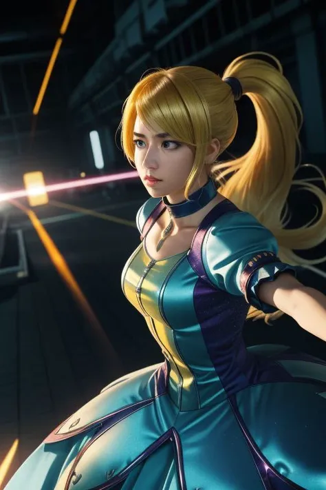 (kanamemadokaoutfit:1), (samus aran) dressed in (puffy blue and yellow magical girl outfit), (ponytail), magical girl, masterpiece, best quality, (perfect face, beautiful face, symmetric face),
ultra wide angle shot, cinematic style, 8k, RAW photo, photo-realistic, masterpiece, best quality, absurdres, incredibly absurdres, huge filesize, extremely detailed, High quality texture, Cinematic Lighting, physically-based rendering, Ray tracing,