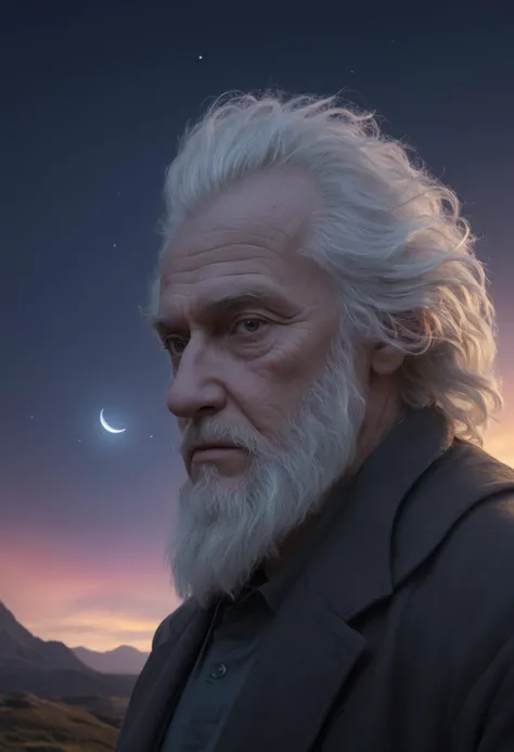 medium shot, DonMM1y4XL old man, rainbow valley, new moon, neoclassicism,  socratic, reprojection techniques, unity engine, futurist, photo retouching, worm's eye view,   remarkable opus, uhd, cutting-edge, allusion # f/1.4, shutter speed 1/8000 sec, iso100, white balance tungsten, exposure compensation    "-2.0 ev", manual shooting mode, framing, focus mode continuous, spot metering"  <lora:DonMM1y4XL-v2rb>