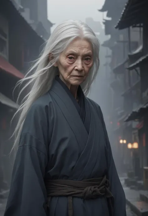 medium shot, DonMM1y4XL old woman, ruined kingdom, street art, japanese ukiyo - e, post-cyberpunk, atmospheric layers, screen-space reflections, decima engine, impressionistic, grisaille, top-down, anime,  astounding tour de force, 32k, revolutionary, theme #dynamic range, f/1.4, shutter speed 1/8000 sec, iso200, white balance daylight, exposure compensation "-3.0 ev", shutter priority shooting mode, framing, focus mode single, center-weighted metering"  <lora:DonMM1y4XL-v2rb>