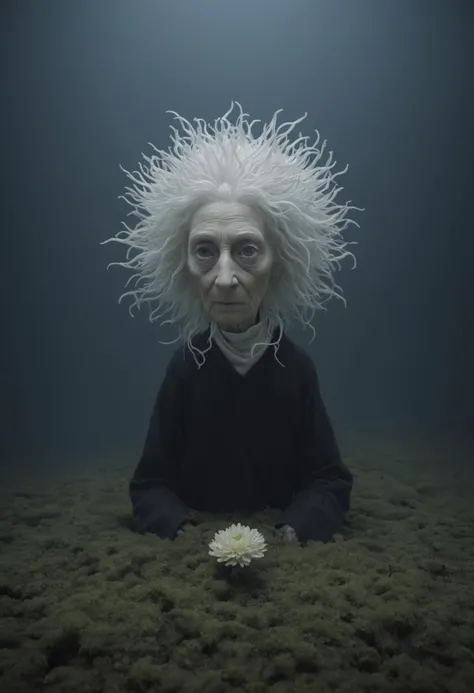 medium shot, DonMM1y4XL old woman, valleys, anemone, installation sculpture, raypunk, pyroclasmic, radiosity, stingray engine, surreal, encaustic painting, minimalist, 3d animation, unrivaled, hd, innovative, climax # f/16, shutter speed 1/125 sec, iso6400, white balance shade, exposure compensation "-3.0 ev", aperture priority shooting mode, symmetry and balance, focus mode manual, center-weighted metering" <lora:DonMM1y4XL-v2rb>