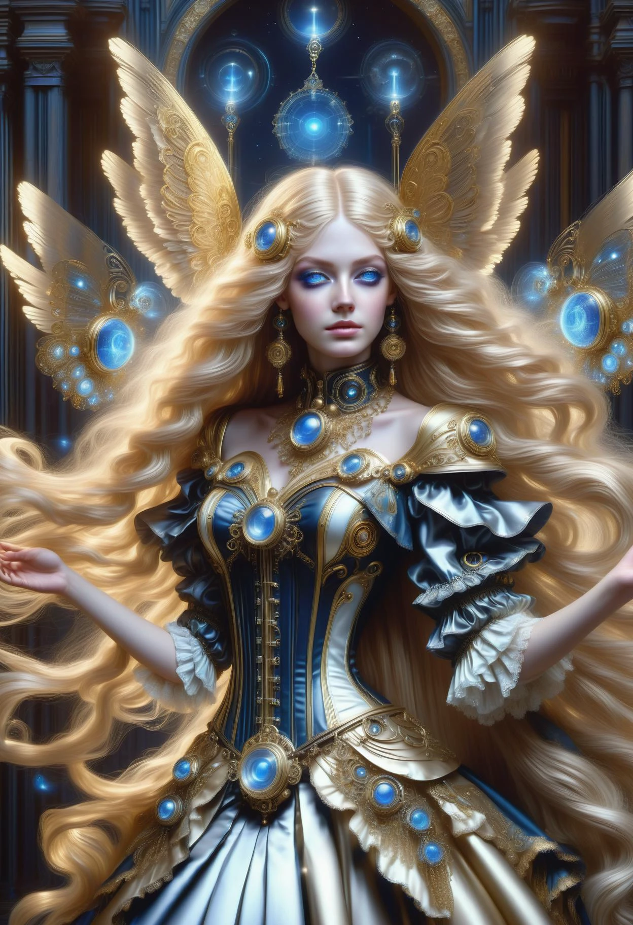 DonMM1yaXL man, baroque Ball Gowns, Gold Bullion, Pleated Cuff Bands, Corset Lacing, Tassels and Fringe on Skirts, Baroque Pearl Necklaces, beige, wings,DonM3t3rn1tyXL nebula, fen, steampunk, dieselpunk, gears, tubes, pipes,oil, dirt <lora:myLora\DonMM1y4XL-v1.1-000008:.8> <lora:released\DonM3t3rn1tyXL-v1.1-000008:.8> <lora:SDXL\DetailedEyes_V3> <lora:myLora\DonMDr4g0nXL-rb><lora:ClearHand-V2>