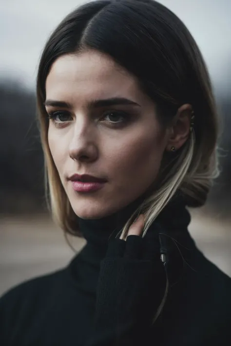 A stunning intricate full color portrait of ebr, wearing a black turtleneck, epic character composition, by ilya kuvshinov, alessio albi, nina masic, sharp focus, natural lighting, subsurface scattering, f2, 35mm,<lyco:EmilyRickards-RealVision-V1.0:1.0>