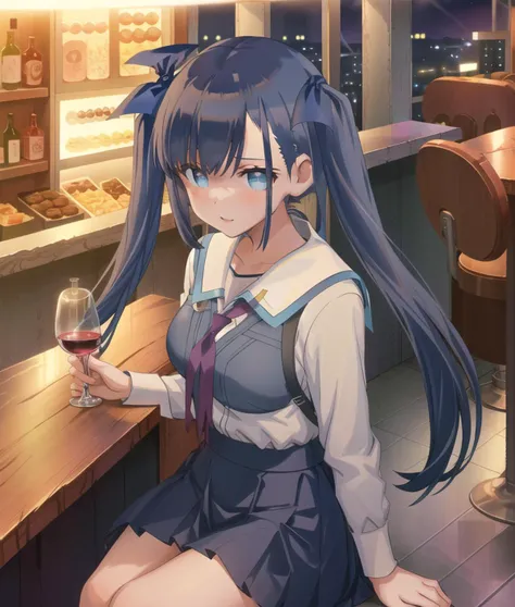 Touya twintails, solo, 1girl, school uniform, hair ribbon, sitting, in bar, glass of,
wine, night,
<lora:16bit_EP01to06-loha-bundle-18000:1:1:lbw=1,0,0,0,0,0,0,0,0,0,0,0,0,0,0,0,0,1,1,1,1,1,0,0,0,0>, <lora:kohaku-v2.1:0.6>, <lora:anylora_FTMSE:0.7>