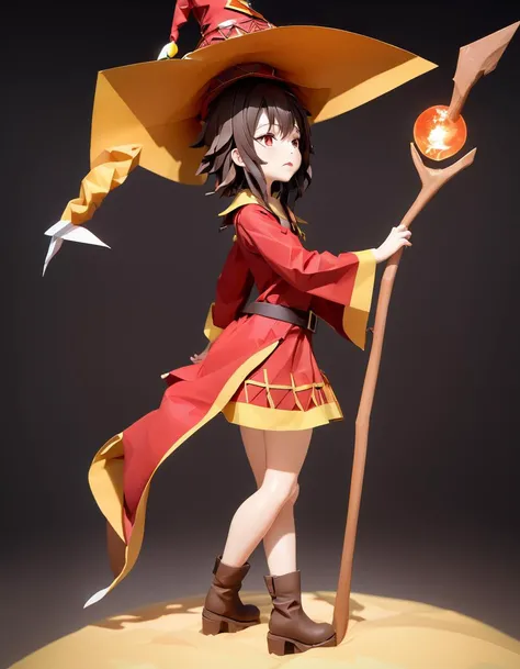 origami style 1girl megumin, nude,witch hat, staff, from the side, pouting ,
inside Steampunk Hospital in Dune Desert, Windy and gusty Weather Majestic sky at Daybreak
<lora:MeguminXL_v2.5:1>, <lora:SDXL - Wrong:1>, ZIP2D . paper art, pleated paper, folded, origami art, pleats, cut and fold, centered composition