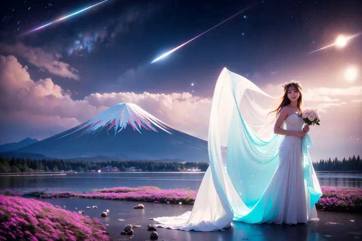 lake,fujisan,fuji mountain,mountain,cinematic lighting,
rainbow,flowers,colorful bubble,snowflakes,halo,ice and snow,
, 
night sky,starry sky,meteor shower,moon,meteor,galaxy,hyper_galaxy,star_trail,universe,satellite,(dimly lit:1.8),
BREAK lake,fujisan,fuji mountain,mountain,cinematic lighting,
rainbow,flowers,colorful bubble,snowflakes,halo,ice and snow,
, 
pink,spring,sakura,sakura tree,cherry tree,cherry blossoms,glacier,(dimly lit:2),
BREAK lake,fujisan,fuji mountain,mountain,cinematic lighting,
rainbow,flowers,colorful bubble,snowflakes,halo,ice and snow,
, 
( hard light:1.5),(volumetric:1.5),well-lit,((white)),
3girls,front view,from front,lineup,standing,white wedding dress,necklace,earrings,flower crown,anklet,rainbow hair,(white skin,slim body),
<lora:glowingdust_20230806143817:0.2>,glowingdust,bokeh,<lora:yuzuv10:0.5>,[high heels],
BREAK lake,fujisan,fuji mountain,mountain,cinematic lighting,
rainbow,flowers,colorful bubble,snowflakes,halo,ice and snow,
, 
sunset,volcano,((red)),(dimly lit:1.4),surrealism,dream-like,<lora:BioluminescenceBeach:0.4>