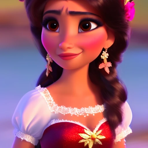 A beautiful picture of a Mexican Disney Princess, masterpiece