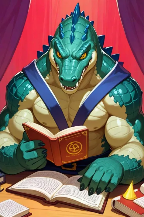 score_9, score_8_up, score_7_up, a monkey reading a book and crocodile like teeth in a set inside of the bank in the style of realistic anime art style, epic legendary, <lora:sdxl_lightning_8step_lora.safetensors:1>