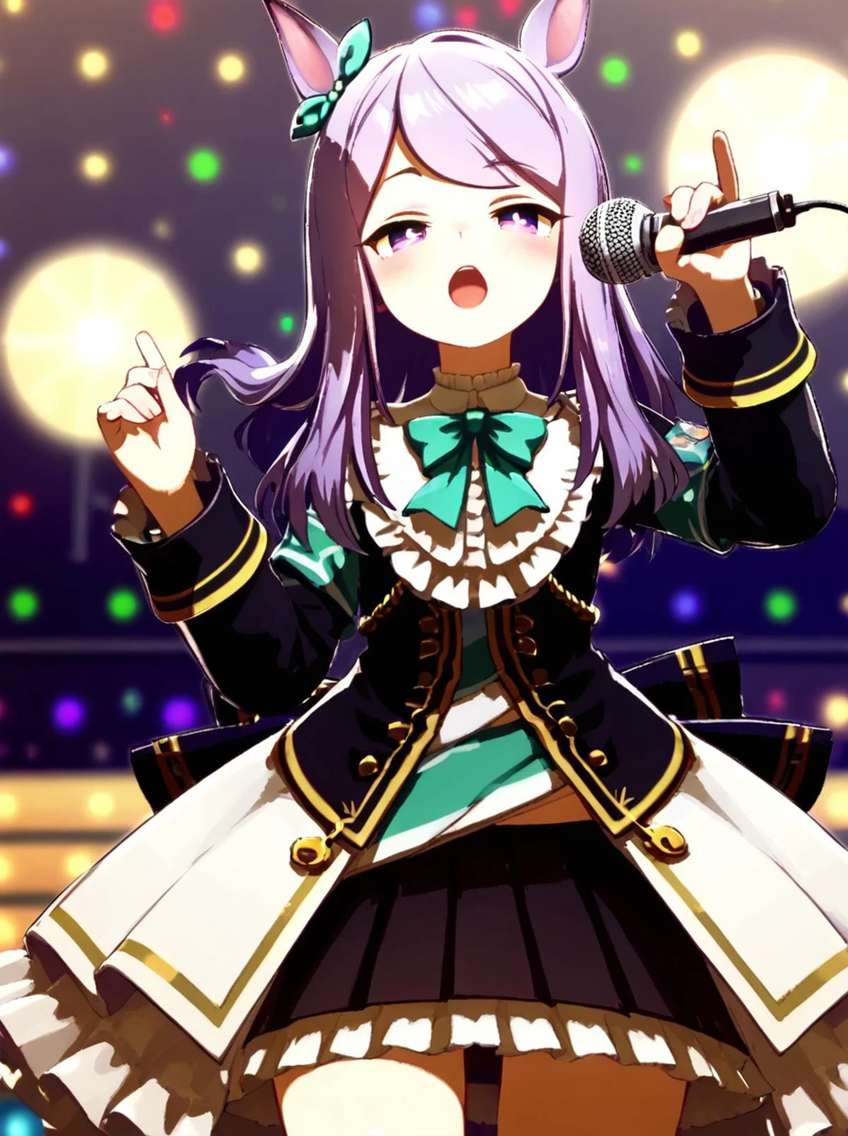 score 9, score 8 up, score 7 up, rating questionable,
detailed background,
<lora:mcqueen.pony:1>,
mcqueen,
wide hips, shiny,
holding microphone, singing, half-closed eyes, light blush,