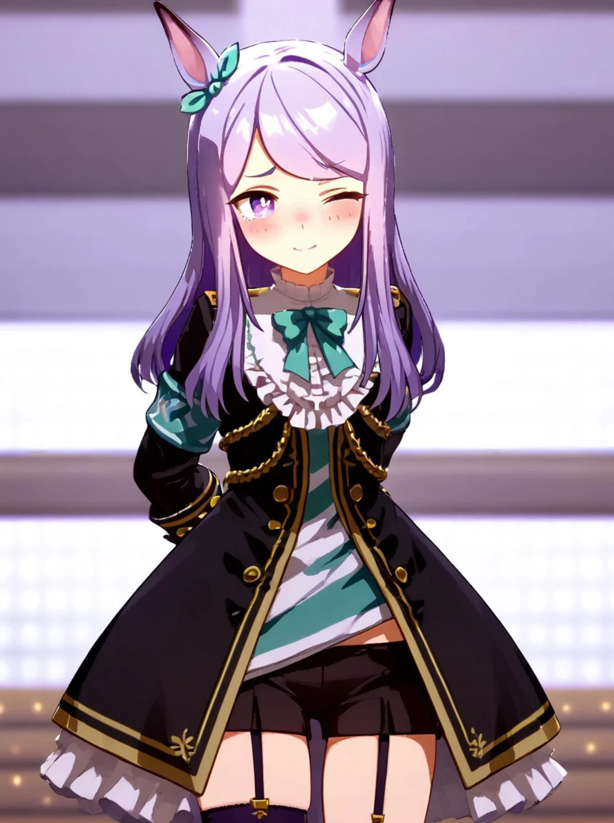 score 9, score 8 up, score 7 up, rating questionable,
detailed background,
<lora:mcqueen.pony:1>,
mcqueen,
wide hips, shiny,
nervous, smile, one eye closed, arms behind back,
