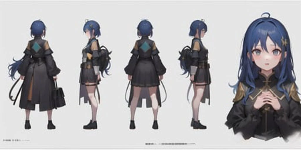 ((masterpiece)),(((best quality))),illustration,1girl,hair color,hair liuhai,hair style faxing,eyes style,environment huanjing,hair style faxing,pose zitai,minigirl,shirt shangyi,stars,<lora:charturnerbetaLora_charturnbetalora:.3>, charturnbetalora, (simple background, white background:1.3), multiple views