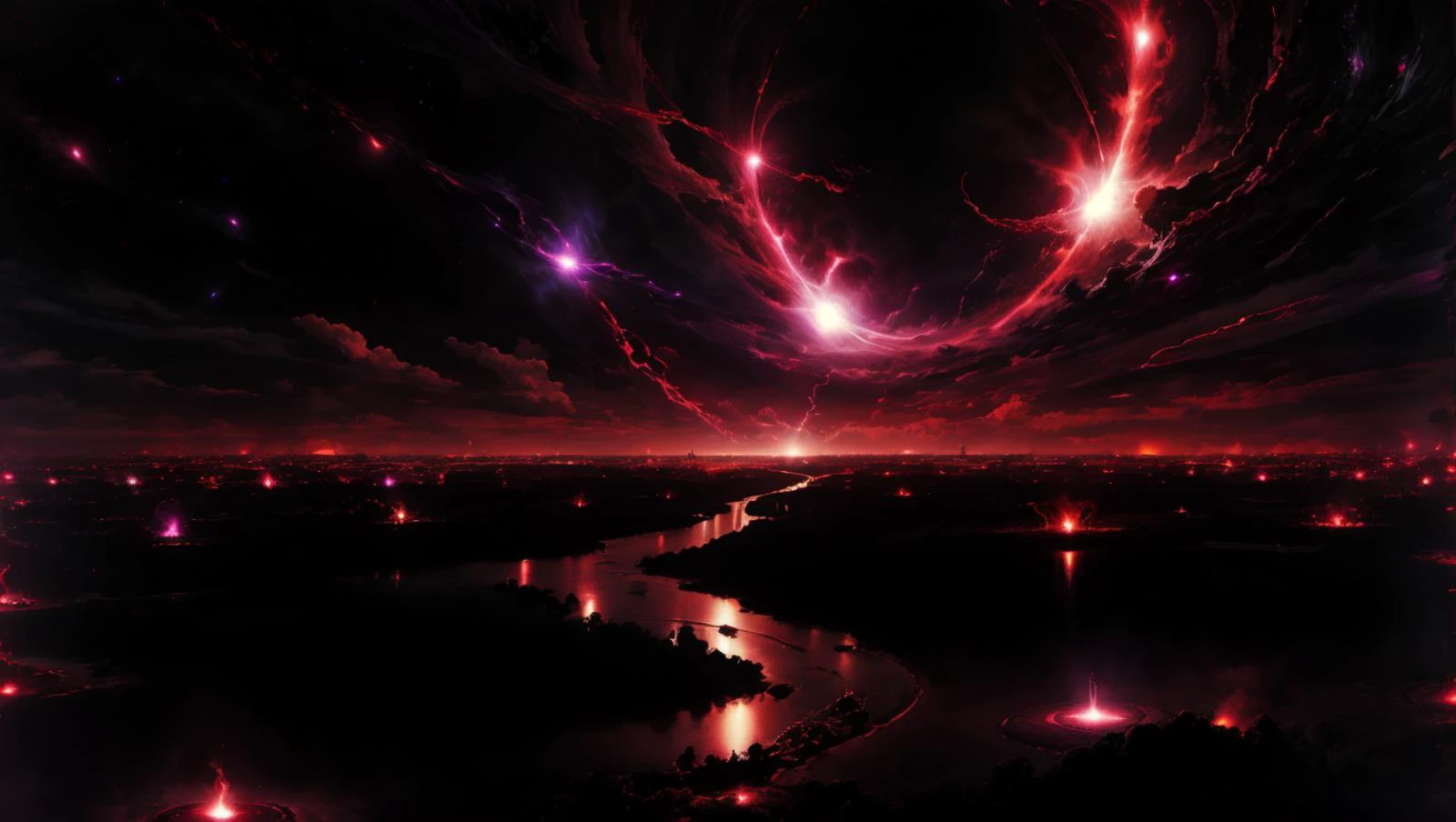 crimson_essence, otherscape voidparadigm landscape at night, voidpsychic, monochrome background <lora:crimson_essence:0.4> <lora:Atomic_Undead:0.4> <lora:Alienscape:0.4>, <lora:waterVFX:0.25> <hypernet:b34tInstatronicA_v10:1> <lora:b34t_instograph_v2:0.5> <lora:add_detail:0.5>