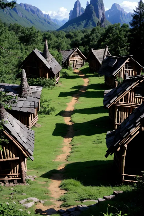 furry troll village in a forest, style of larry elmore, style of Mattias Adolfsson, <lora:waterVFX:0.25> <hypernet:b34tInstatronicA_v10:1> <lora:b34t_instograph_v2:-0.5> <lora:add_detail:0.5>