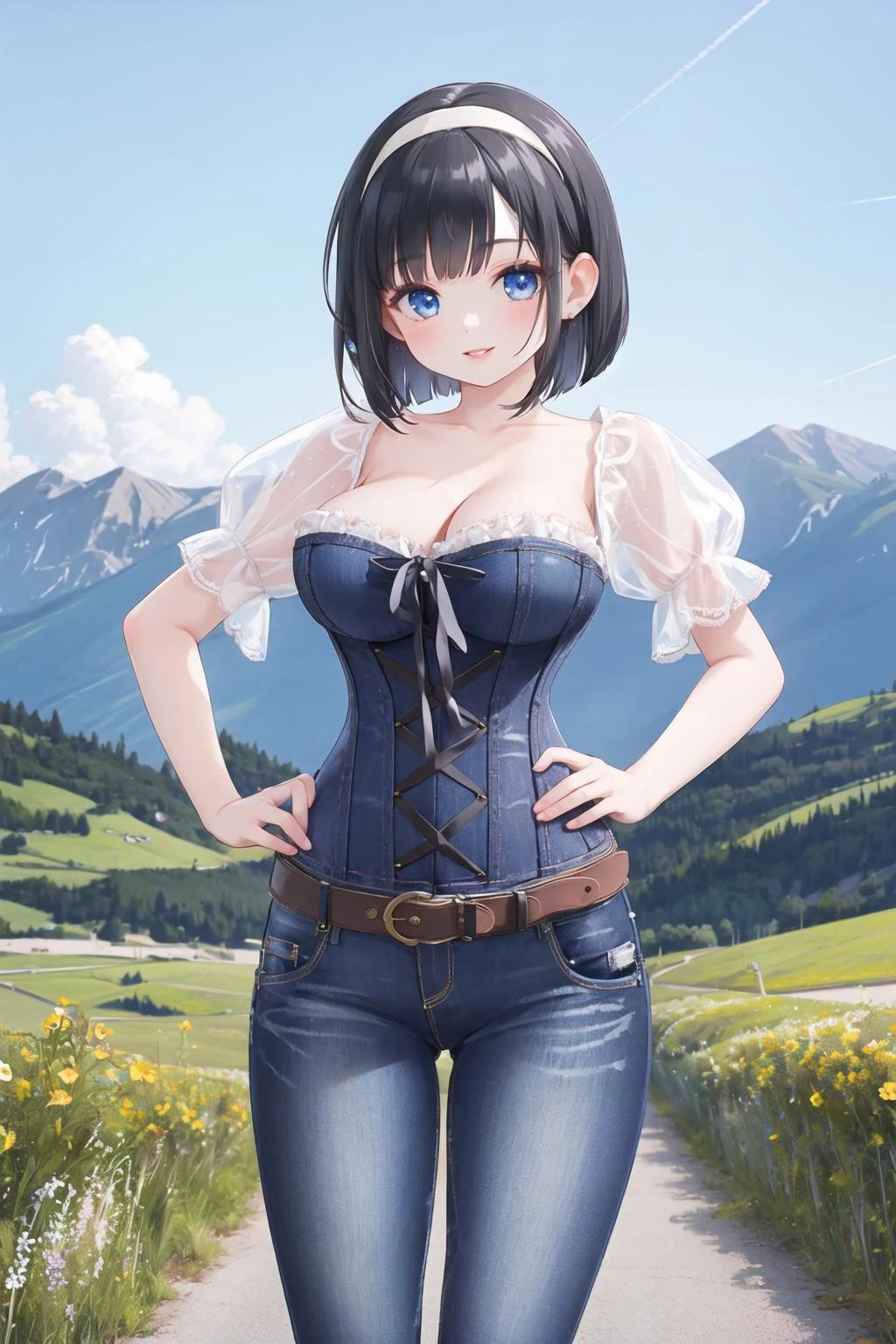 Puffy Sleeve Corset Tops