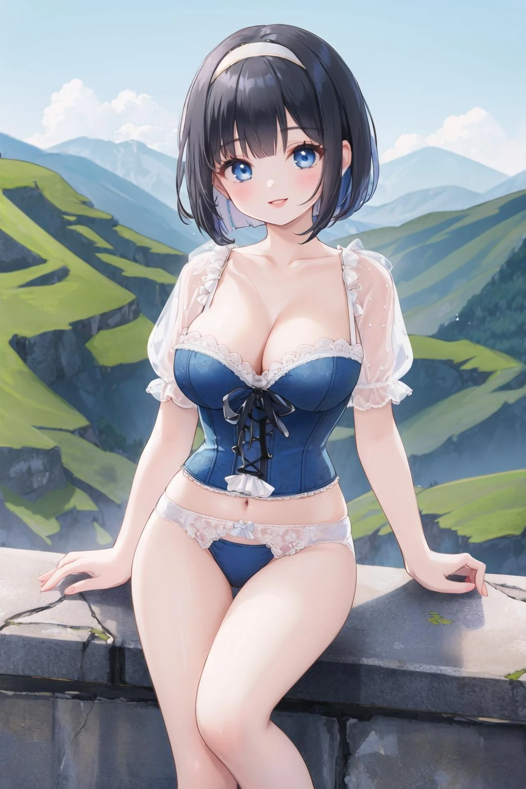 Puffy Sleeve Corset Tops