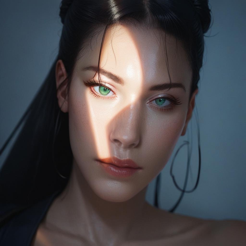 A close up of a woman with long hair and green eyes - SeaArt AI